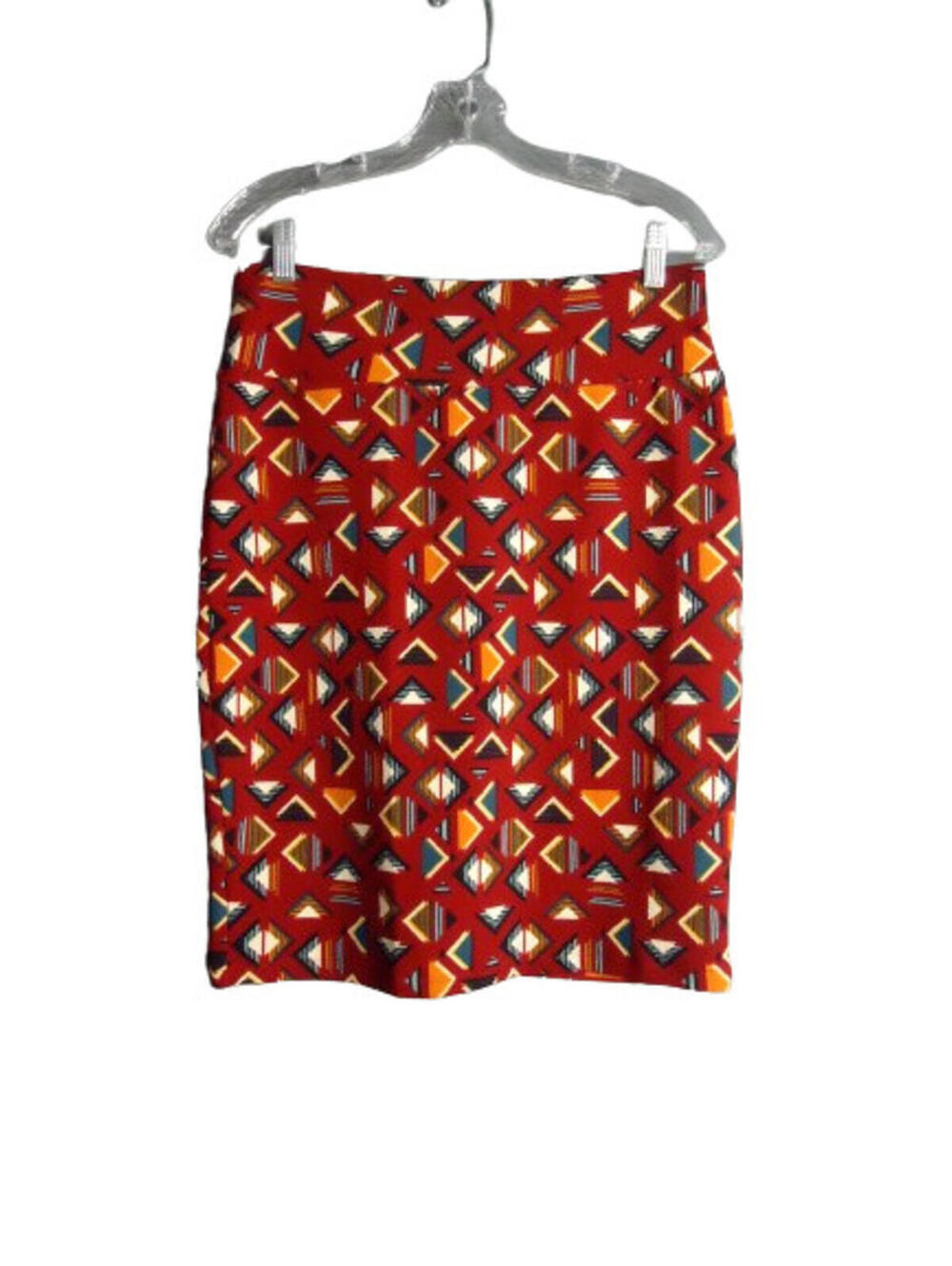LuLaRoe Cassie Pencil Skirt Stretch Colorful Multicolored Triangle Print Med
